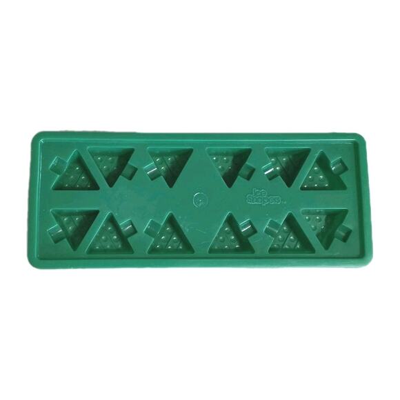 Vintage Christmas Tree Ice Shapers Mold Cube Tray Xmas Green Party Fun - Picture 1 of 5